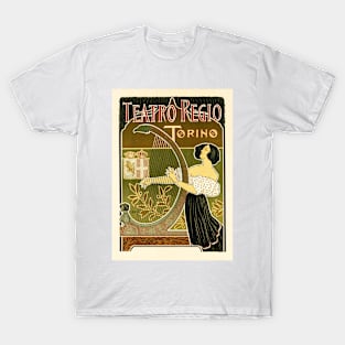 THEATRO REGIO TORINO ITALY Opera House Advertisement 1898 by artist Giuseppe Boano T-Shirt